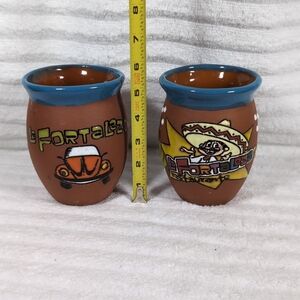 La Fortaleza Restaurant Terra Cotta Vases Jugs Volkswagen Wrestler Set Of 2 READ
